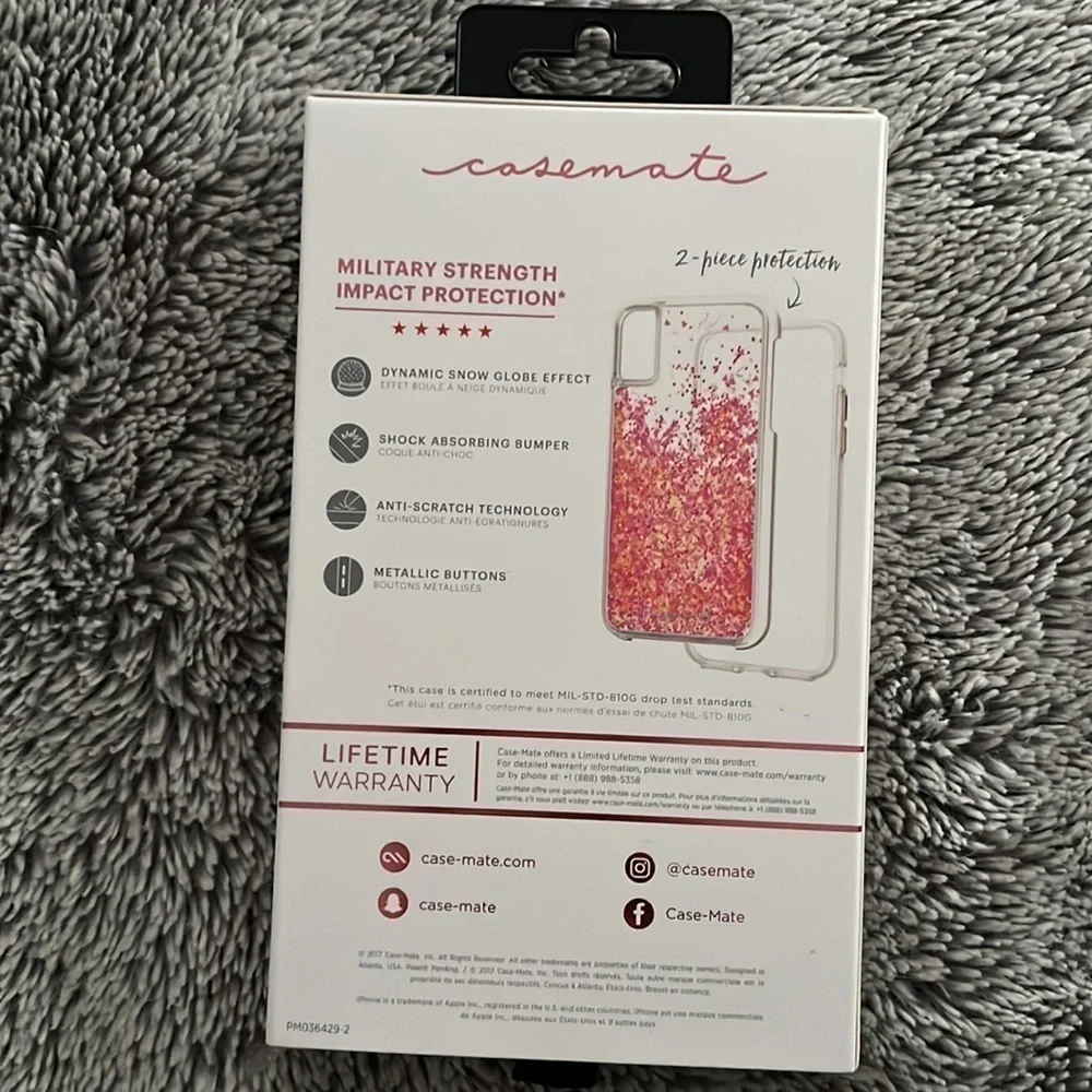 NEW!!! CASE-MATE Waterfall Glow Glow in the Dark iPhone X/XS phone case